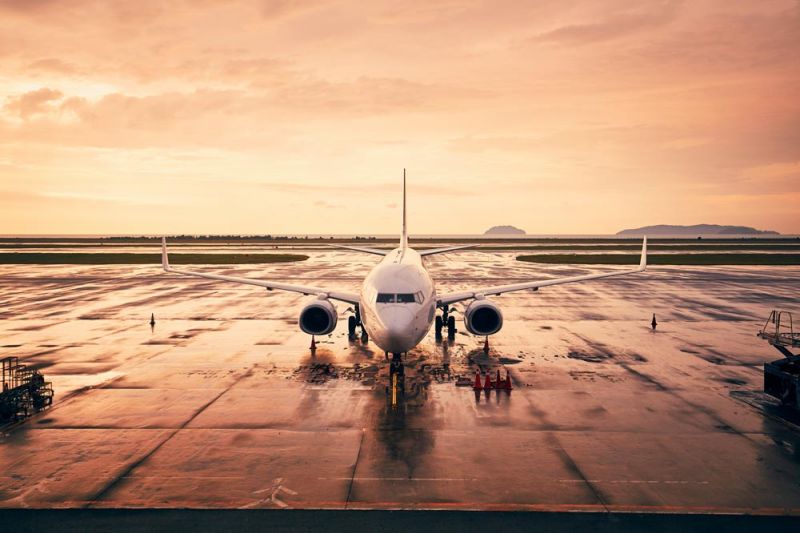 A canceled Air Canada flight at the airport