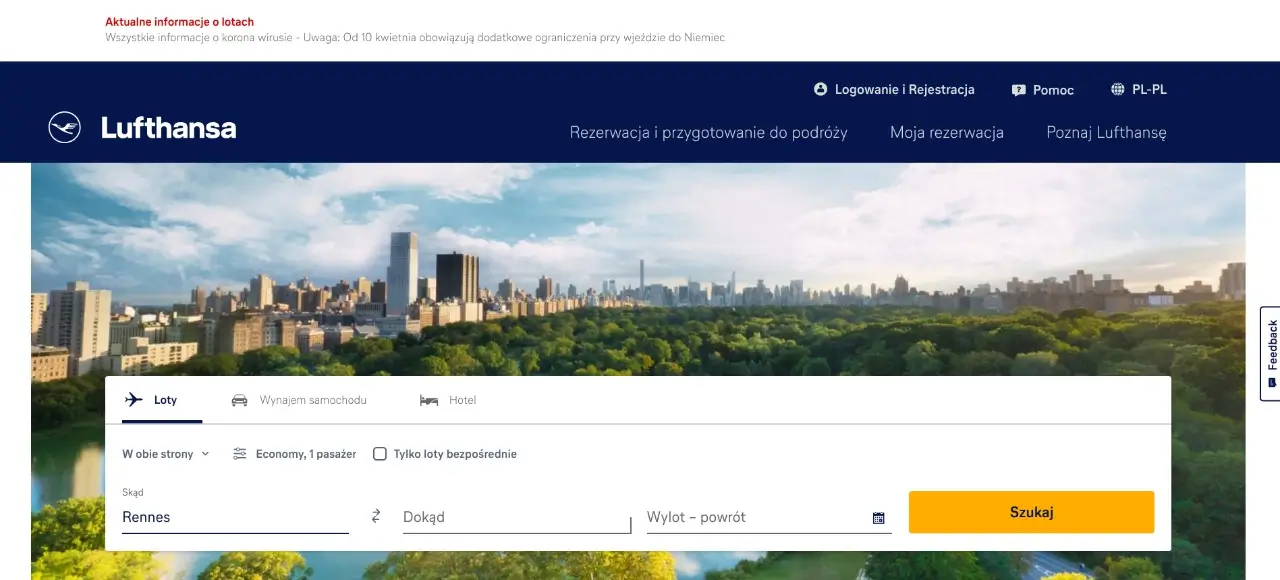 aktualne informacje o lotach lufthansa