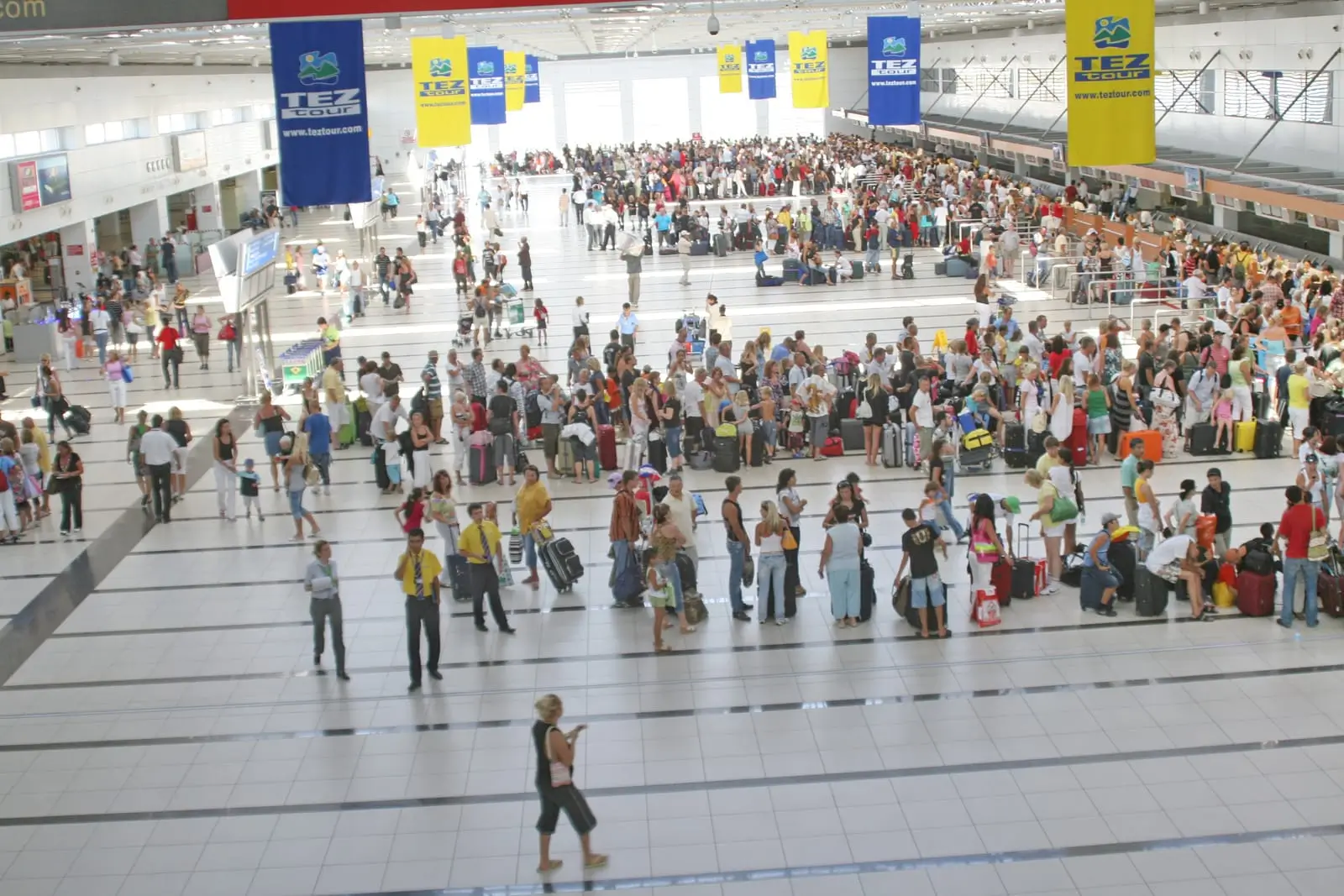 antalya airport turkey departure hall waiting travelers
