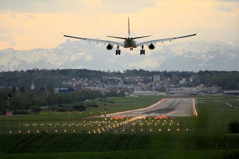 A delayed KLM flight takes off