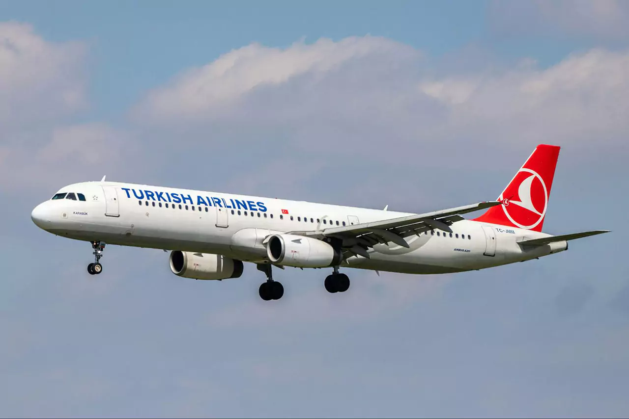 avion de turkish airlines en el cielo