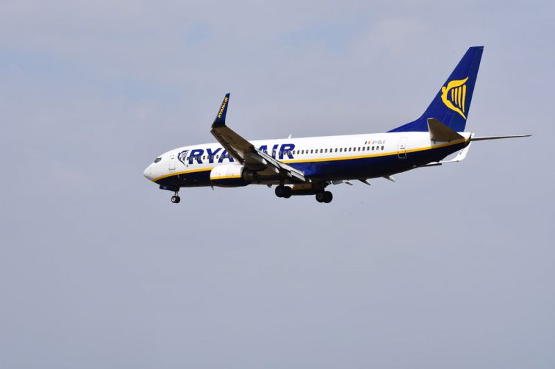 Un avión de Ryanair tras vuelos cancelados