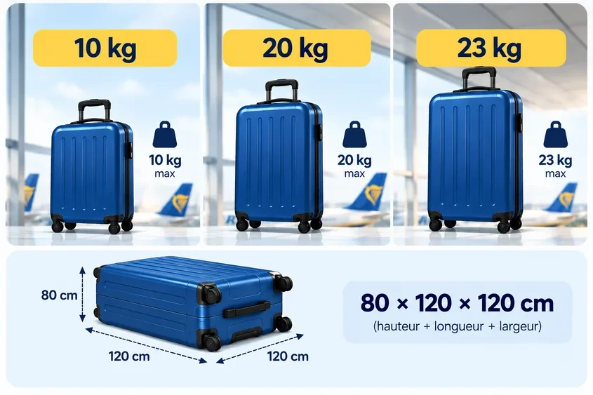 bagage soute ryanair poids dimensions