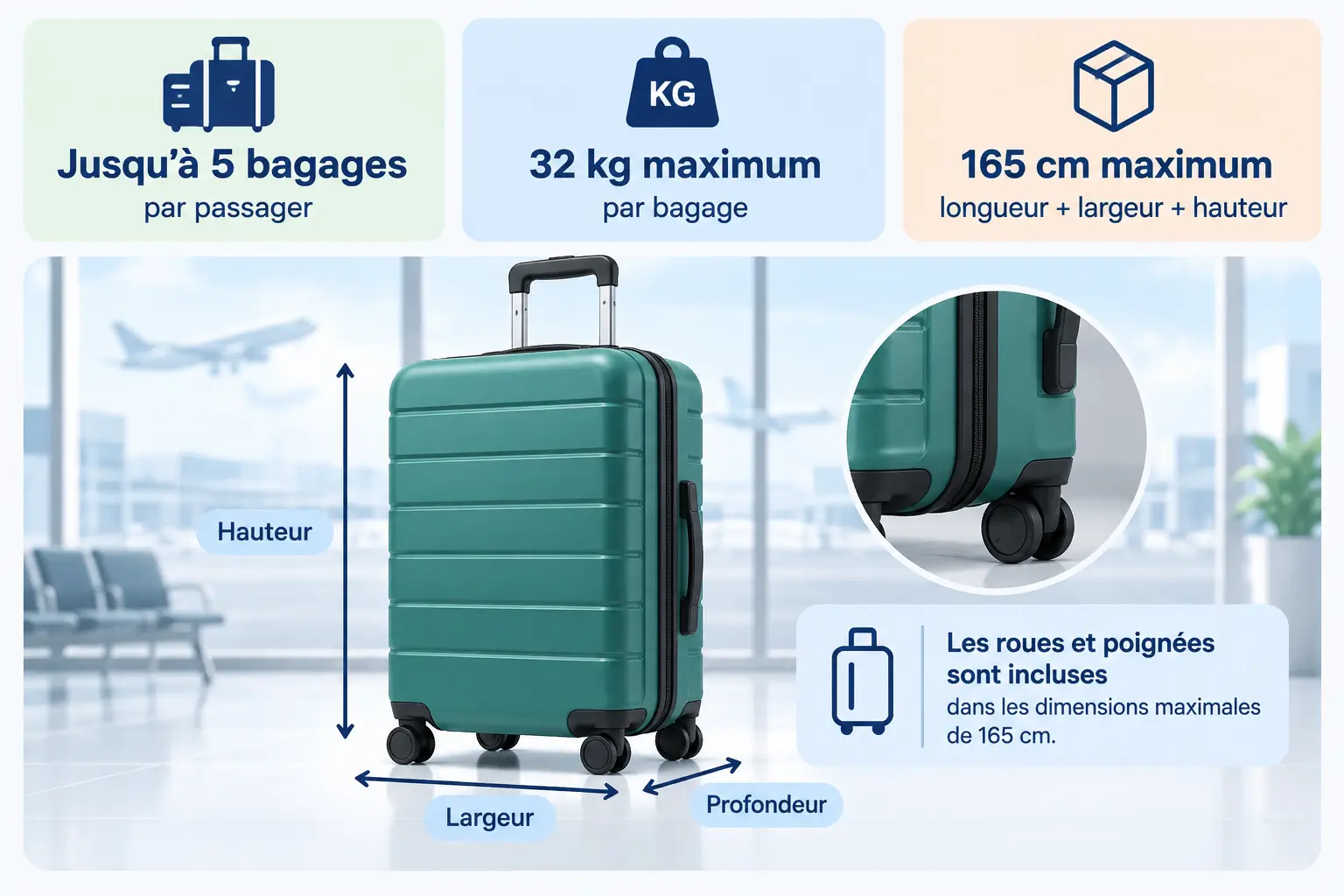 bagage soute transavia poids dimensions