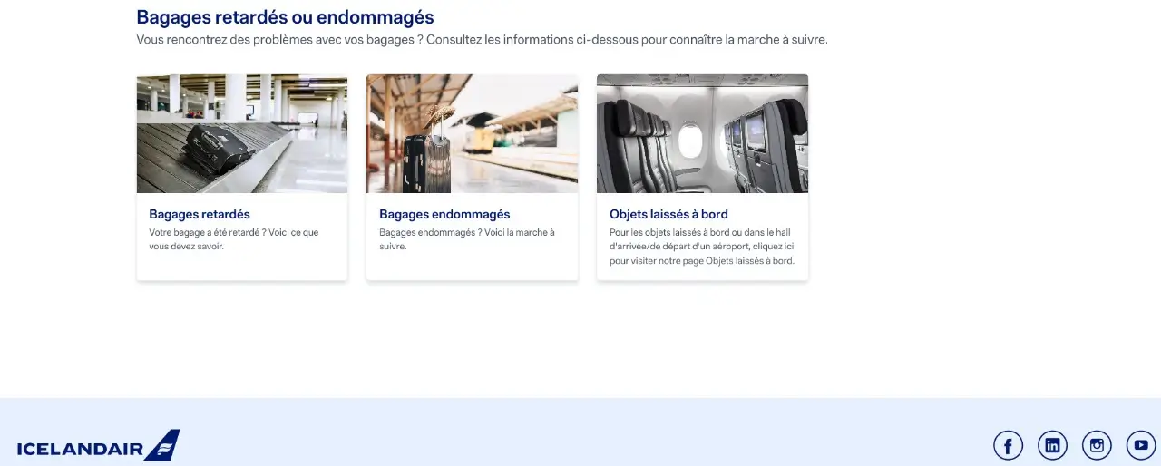 bagages retardés ou endommagés icelandair