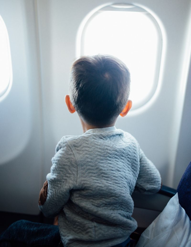 Booking a window seat when flying with children