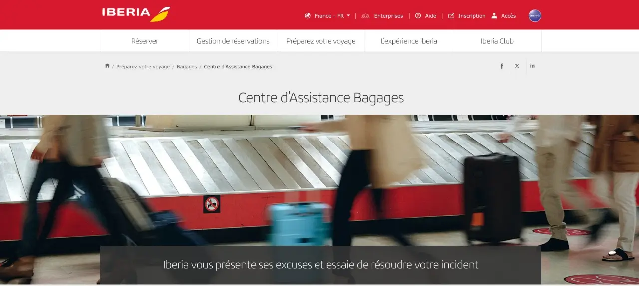 centre d'assistance bagage iberia