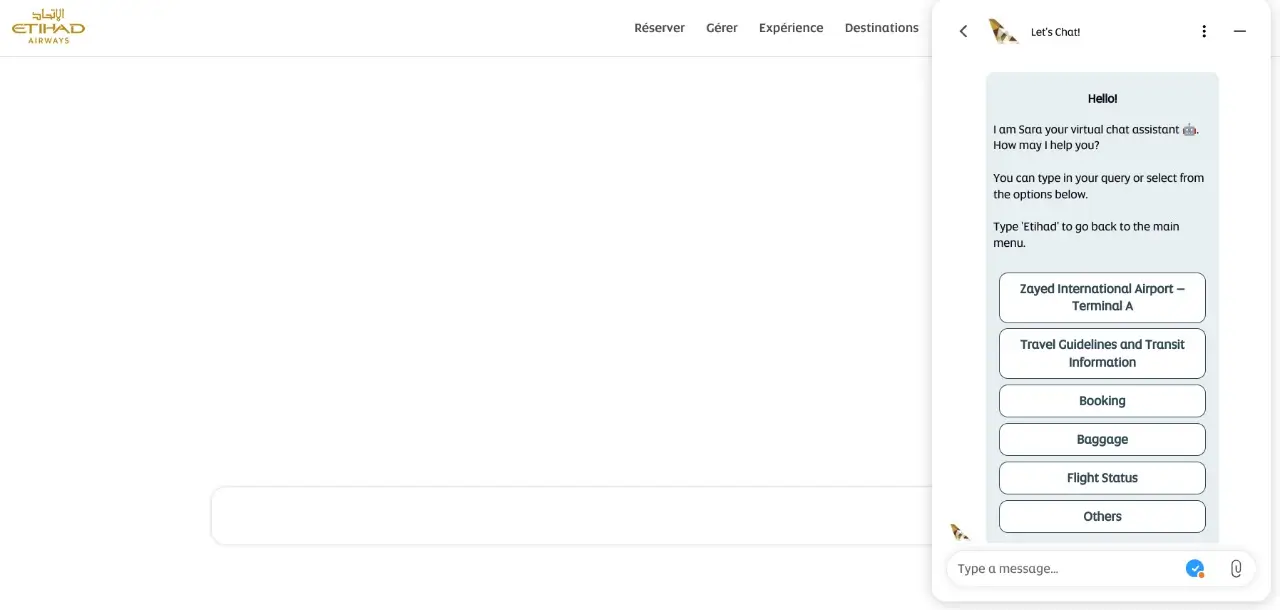 chat bot etihad