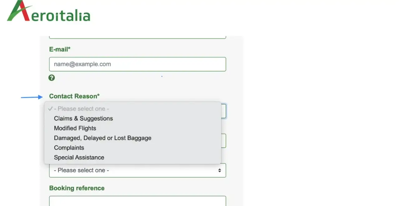 Aeroitalia complaints form