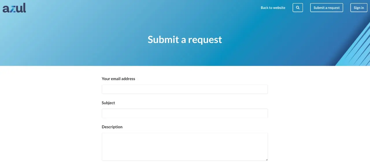 contact form azul brazilian