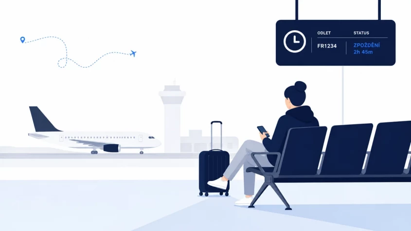 Cestuj&iacute;c&iacute; čekaj&iacute; na zpožděn&yacute; let Ryanair
