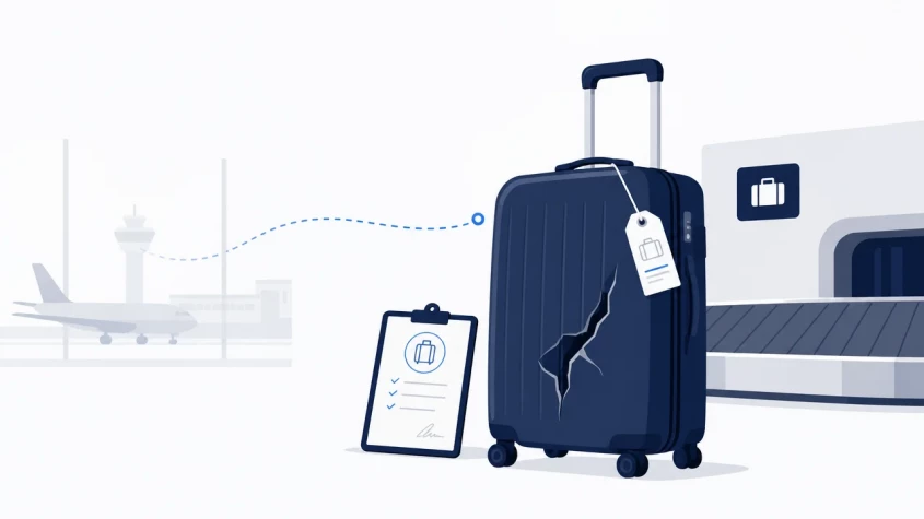 po&scaron;kozen&yacute; kufr a PIR protokol při reklamaci u Ryanairu