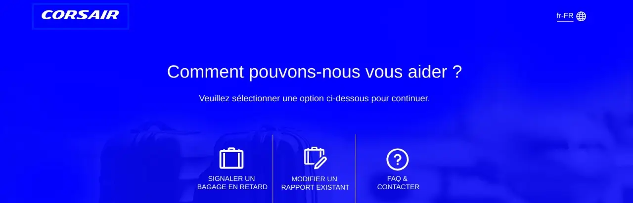 declaration numérique de perte de bagage corsair