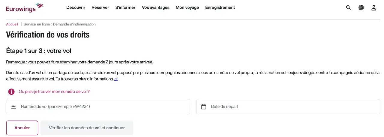 demande de compensation eurowings