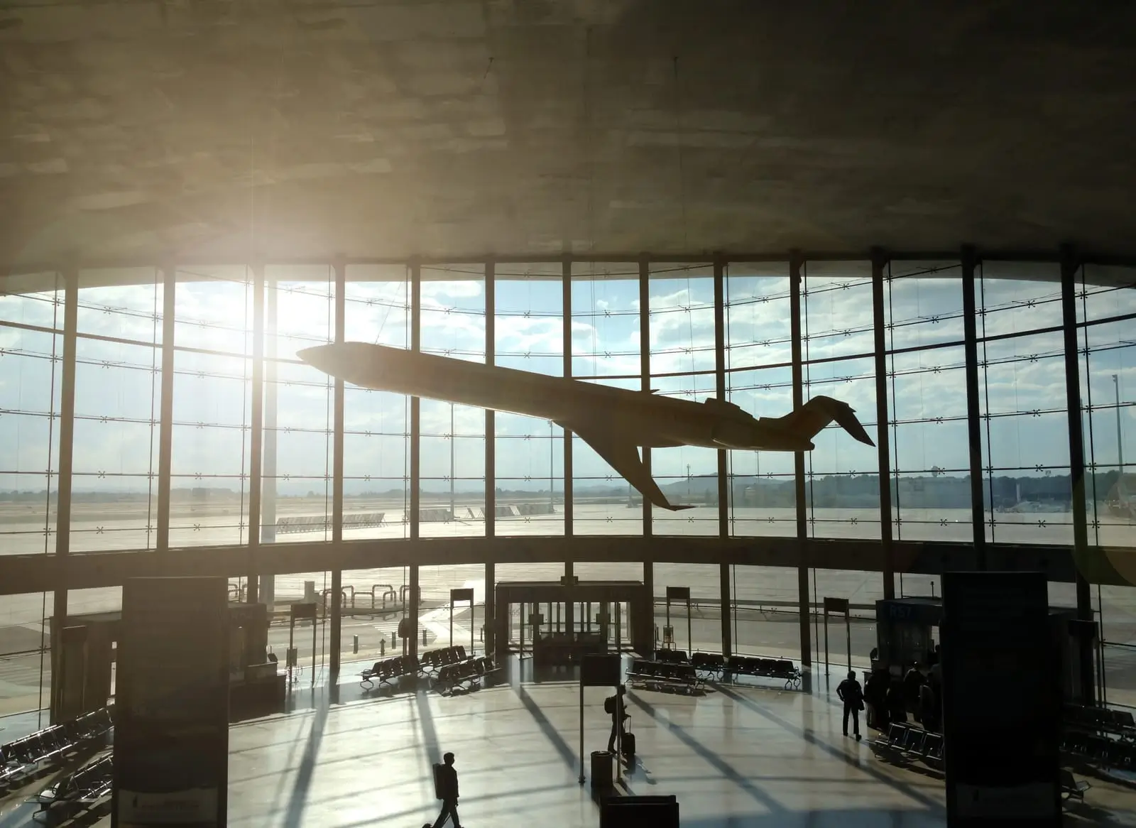 domestic departure hall at manises airport in valencia spain