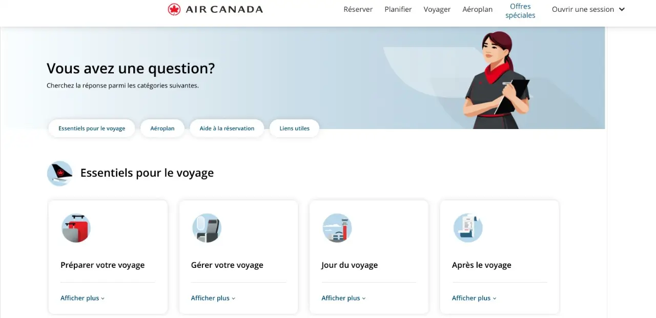 essentiels pour le voyage air canada