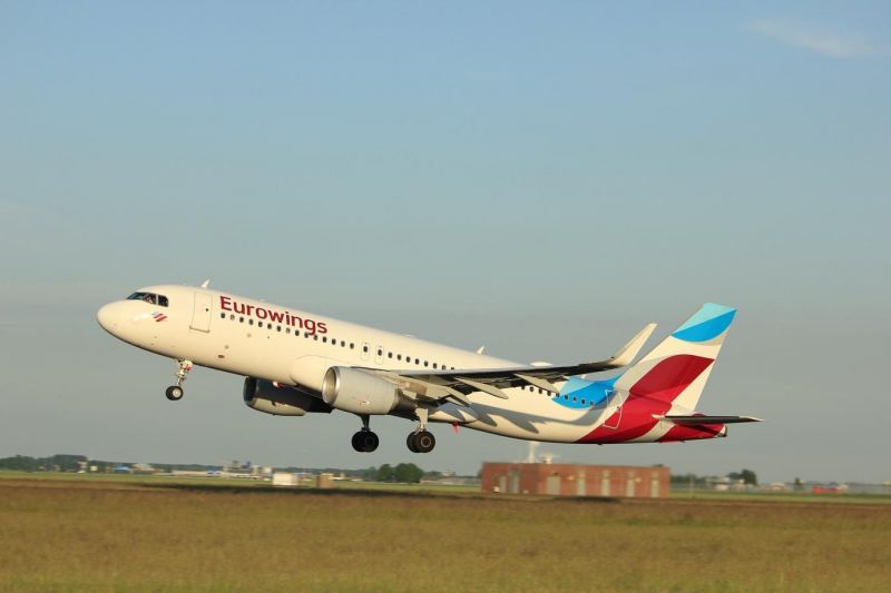 an Eurowings airplane taking off