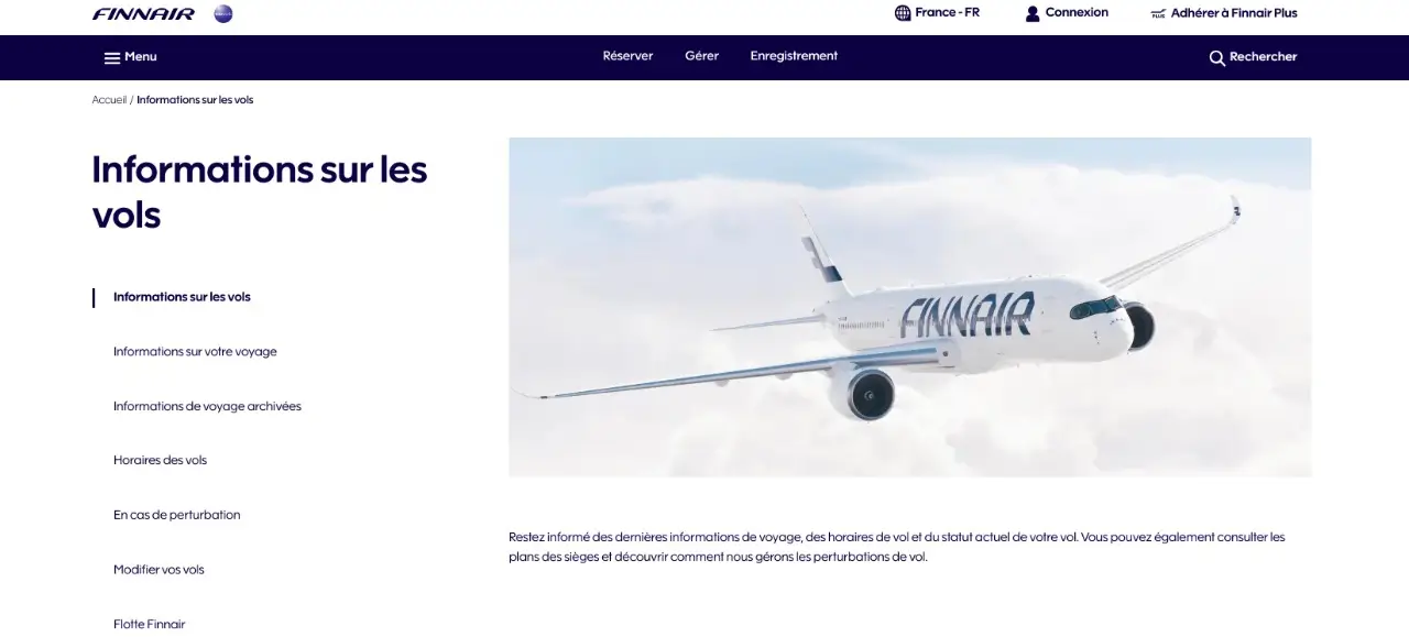 finnair informations sur les vols