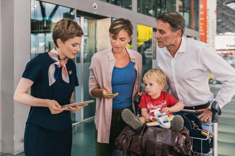 Passengers after flights cancelled at Manchester Airport