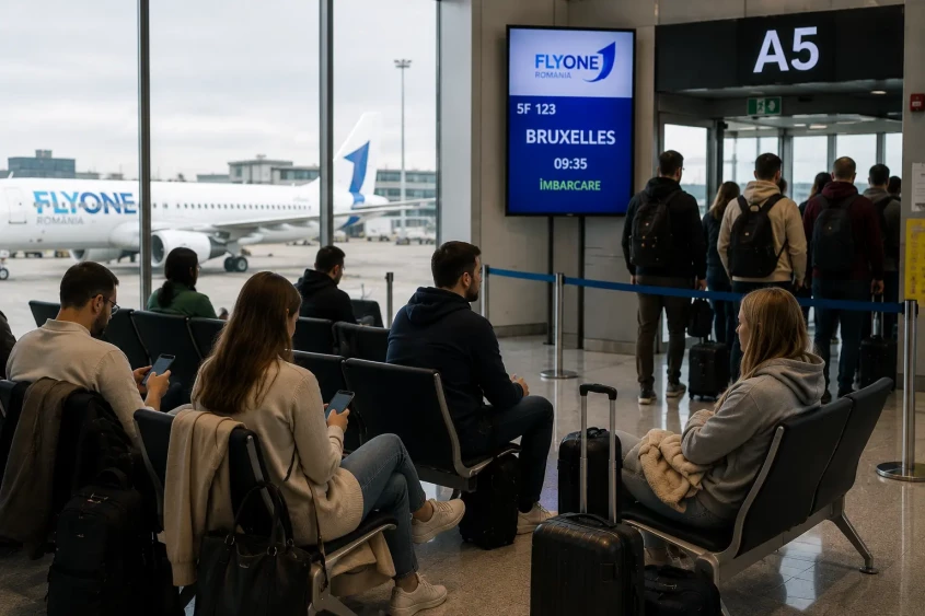 Panou de zboruri cu &icirc;nt&acirc;rziere FlyOne Rom&acirc;nia