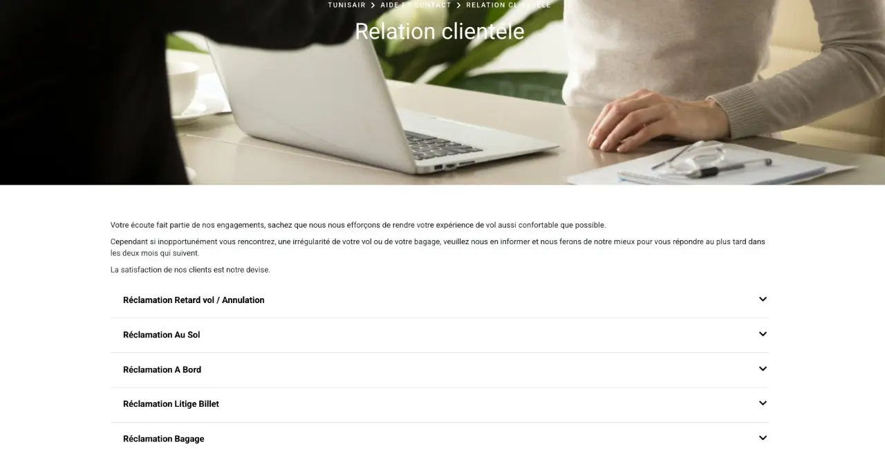 formulaire de contact tunisair
