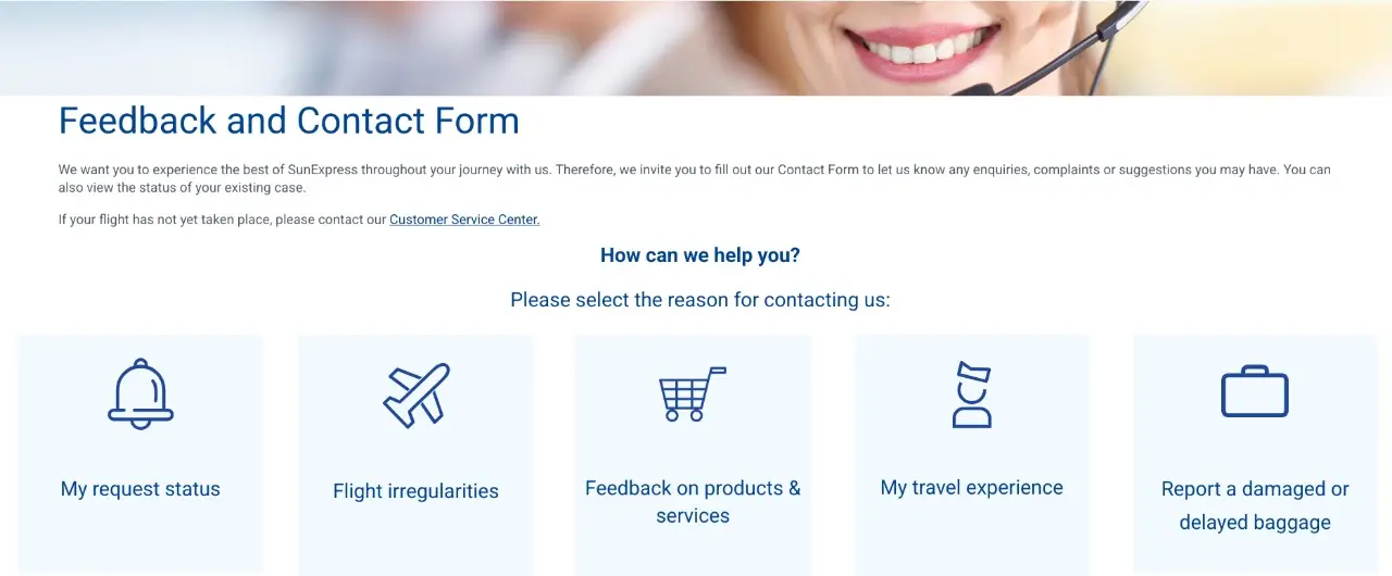 formulaire de contact sunexpress
