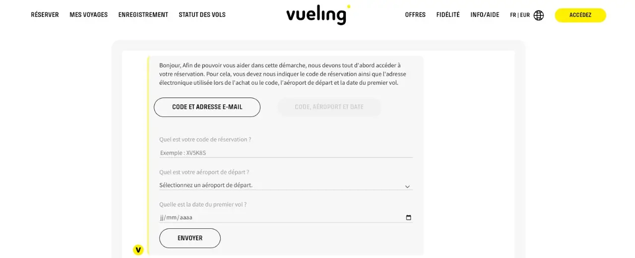 formulaire incident bagage vueling