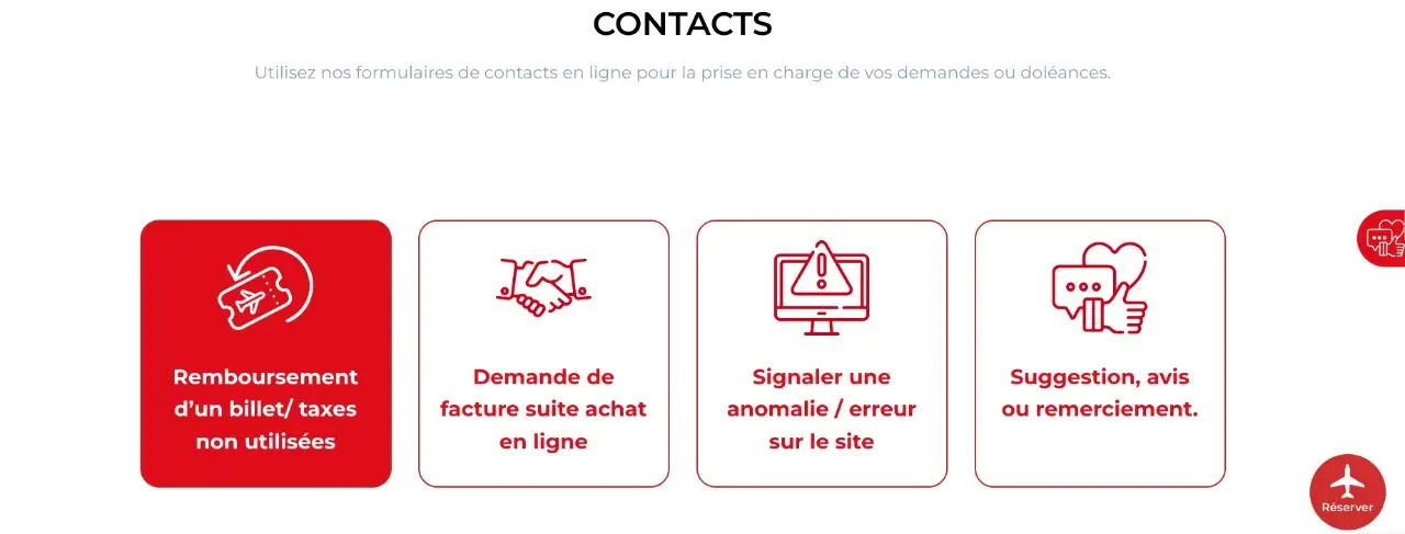 formulaires de contact air algérie