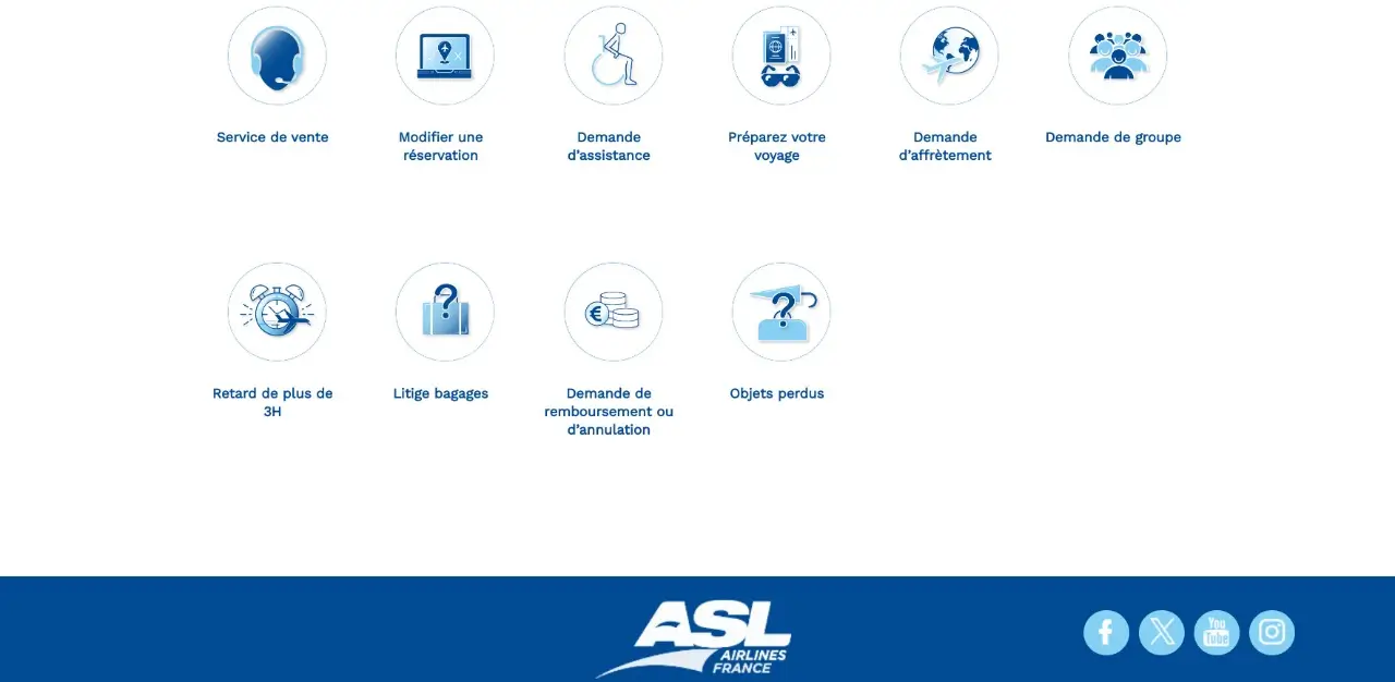 formulaires de contact asl airlines
