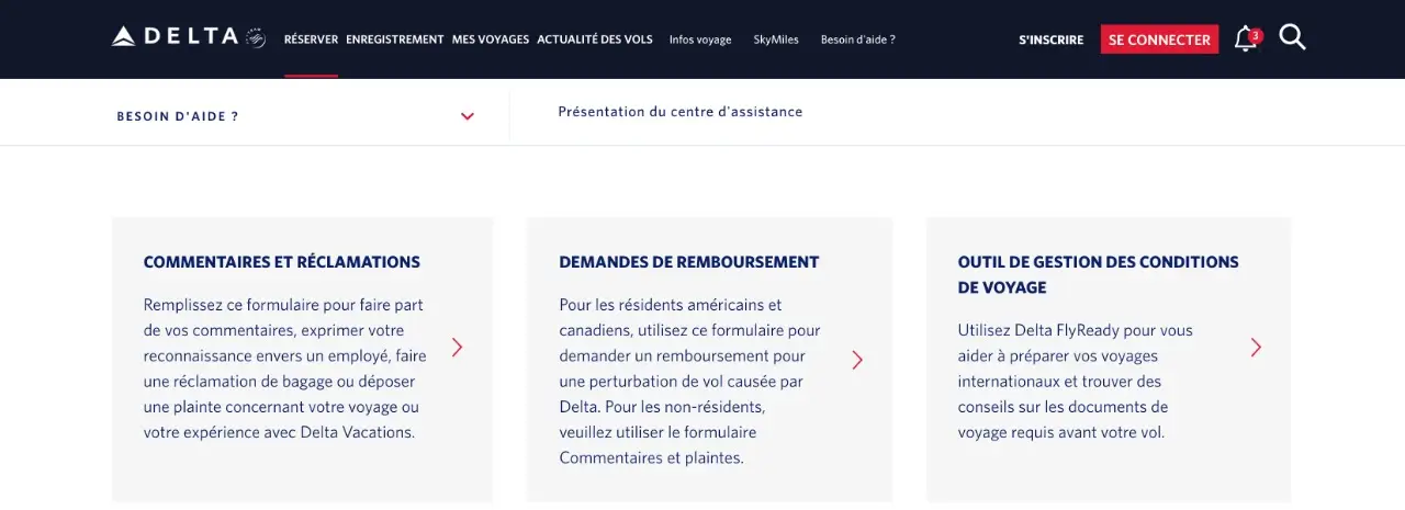 formulaires de contact delta air lines