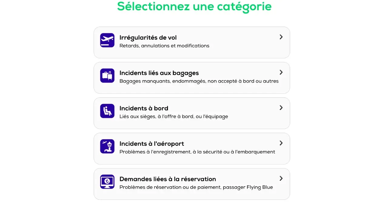 formulaires de contact transavia
