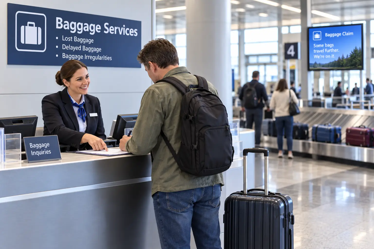 forsinket bagasje rapport flyplass