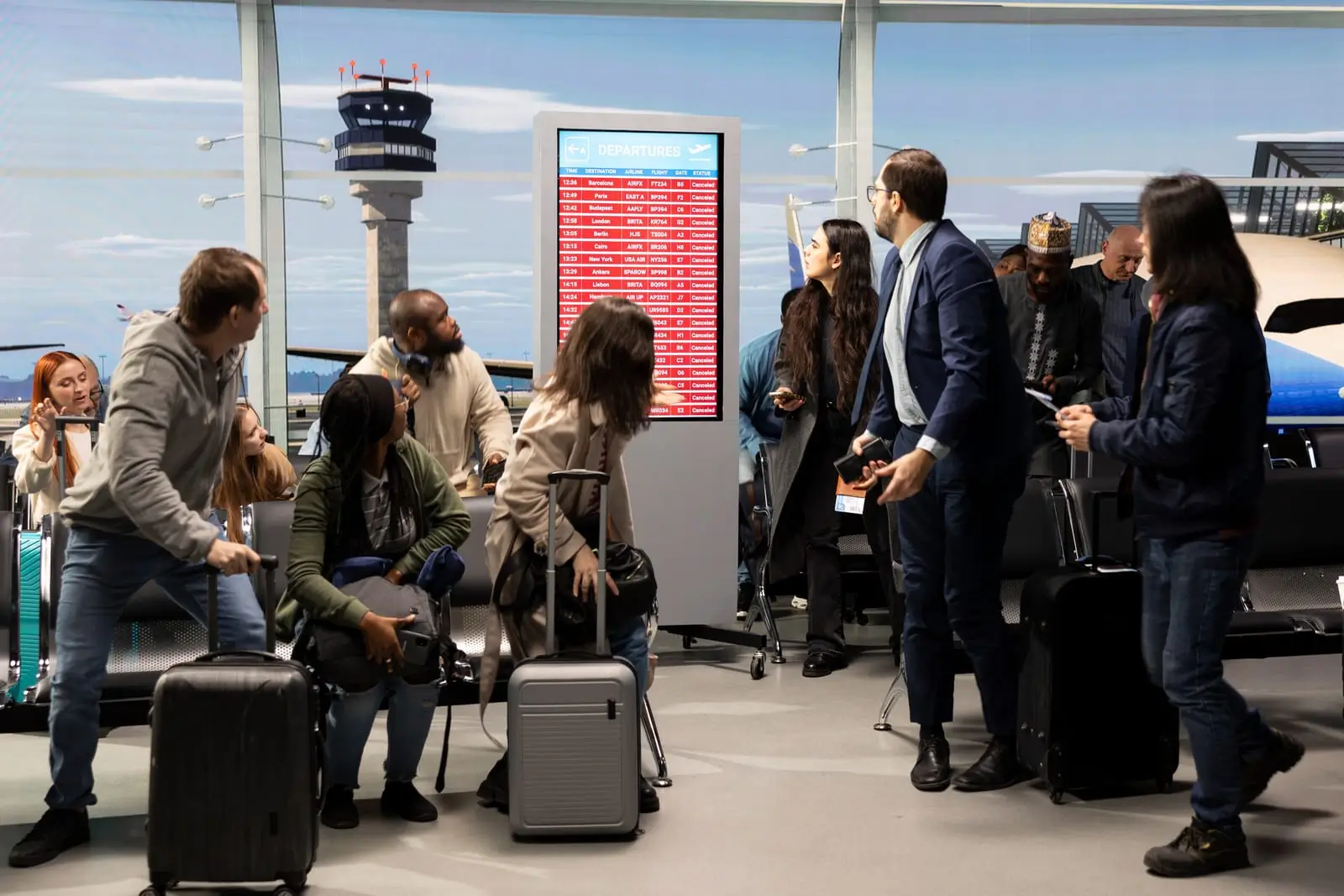 Forstyrrelser passagerer i lufthavnen