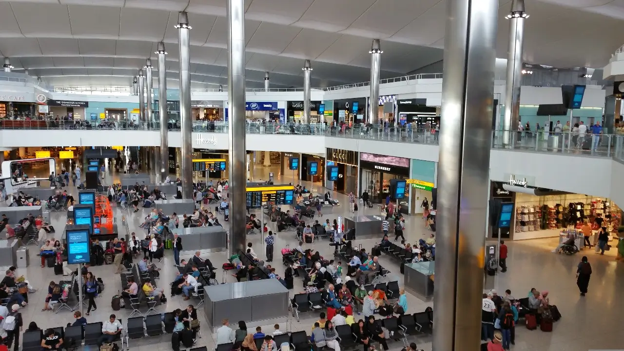 drukke luchthaven