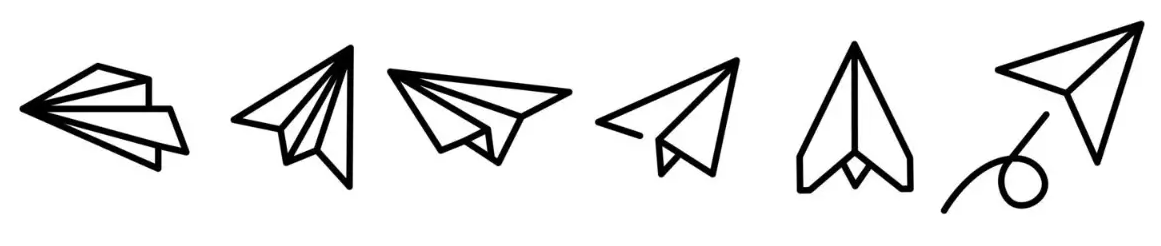 icona messaggio aereo di carta