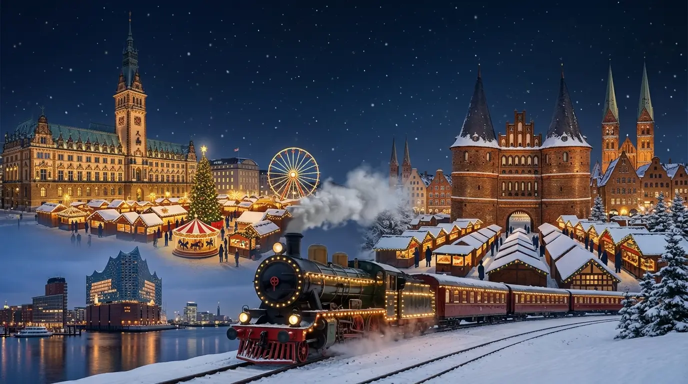 Julmarknad Hamburg och L&uuml;beck: tv&aring; klassiska destinationer p&aring; samma resa