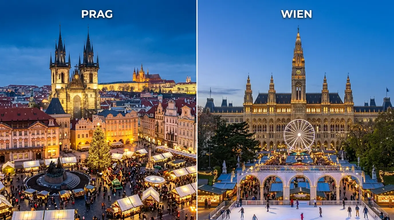 Julmarknad Prag och Wien: tv&aring; europeiska julfavoriter