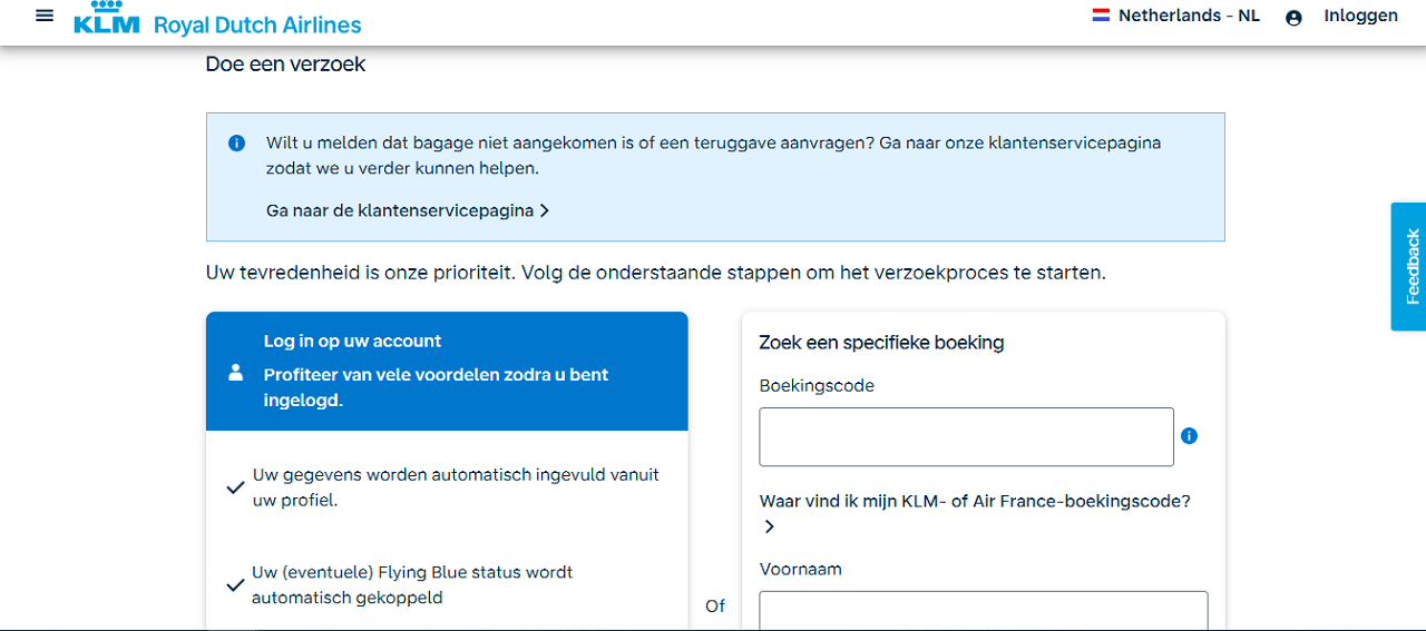 KLM Klacht