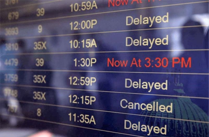 Panel con información de vuelos para ejercer los derechos de cancelación de vuelo