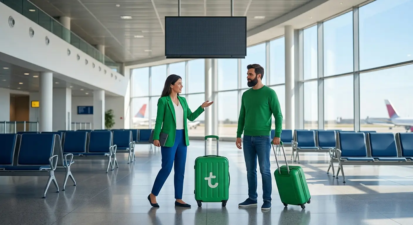 passagers avec baggage dans un aeroport