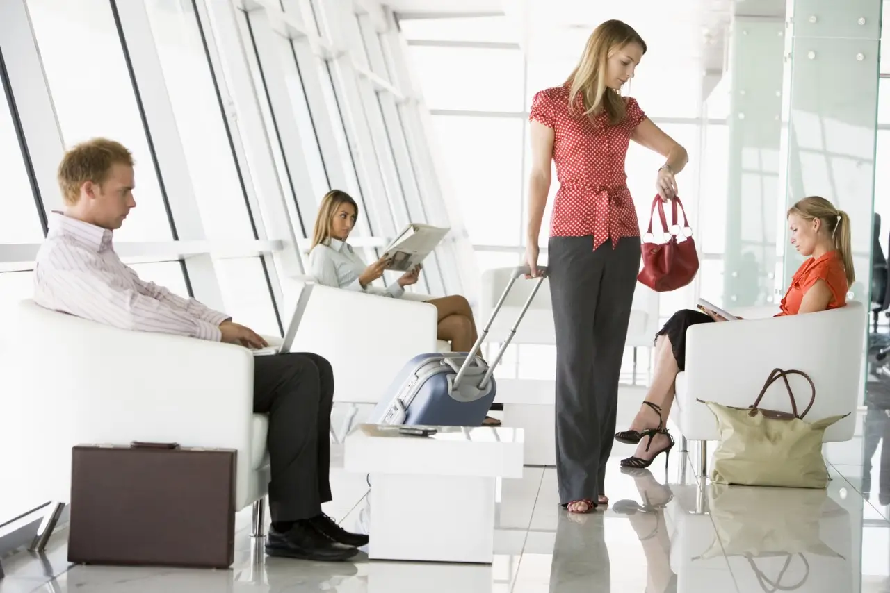 passengers waiting for their flights at the airport