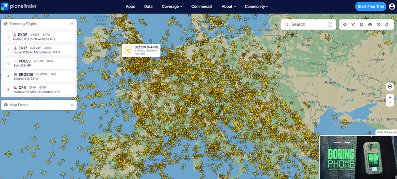 Plane Finder: monitoraggio voli tramite la tecnologia ADS-B