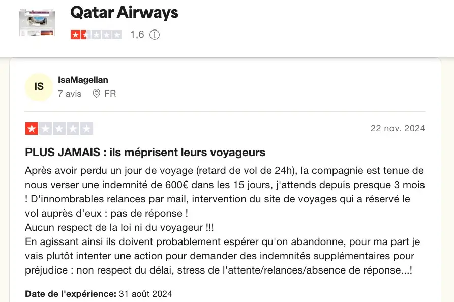 qatar airways commentaire