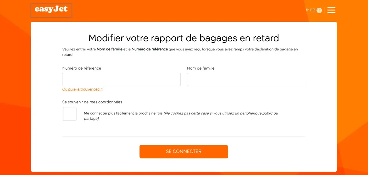 rapport de bagage easyJet