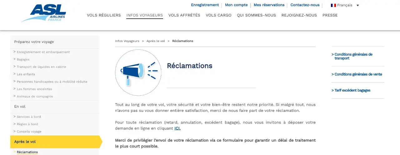 reclamations asl airlines