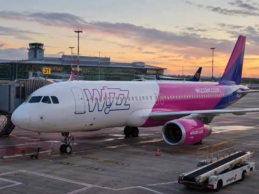 Avion Wizz Air la aeroport