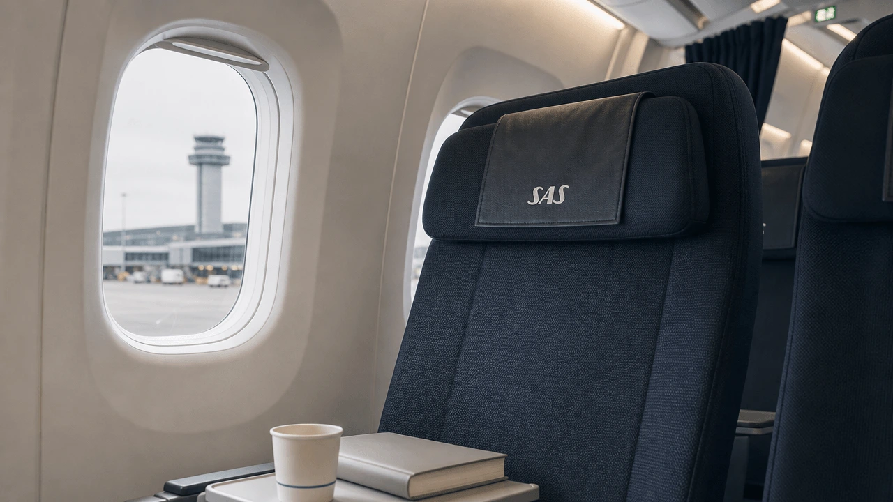 SAS-flygplan vid f&ouml;rsenad avg&aring;ng