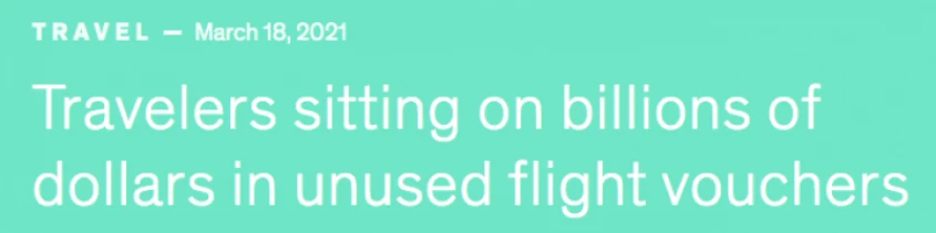 a screenshot of an airline title about flight vouchers