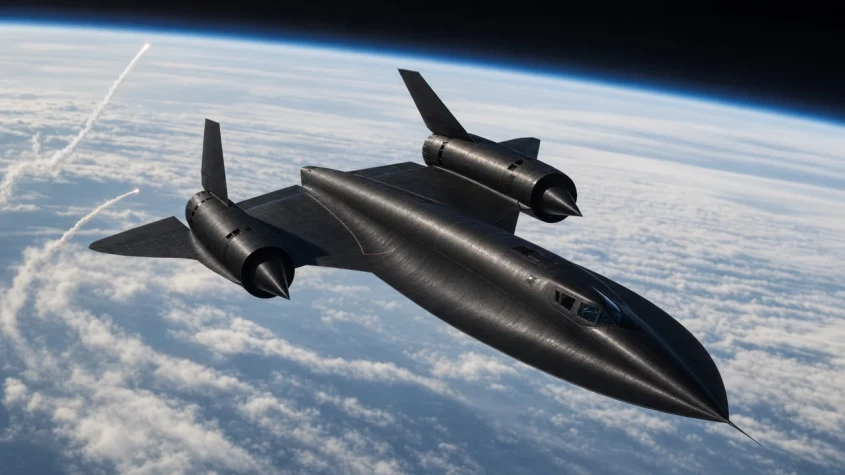 SR-71 Blackbird flyger h&ouml;gt &ouml;ver jordklotet