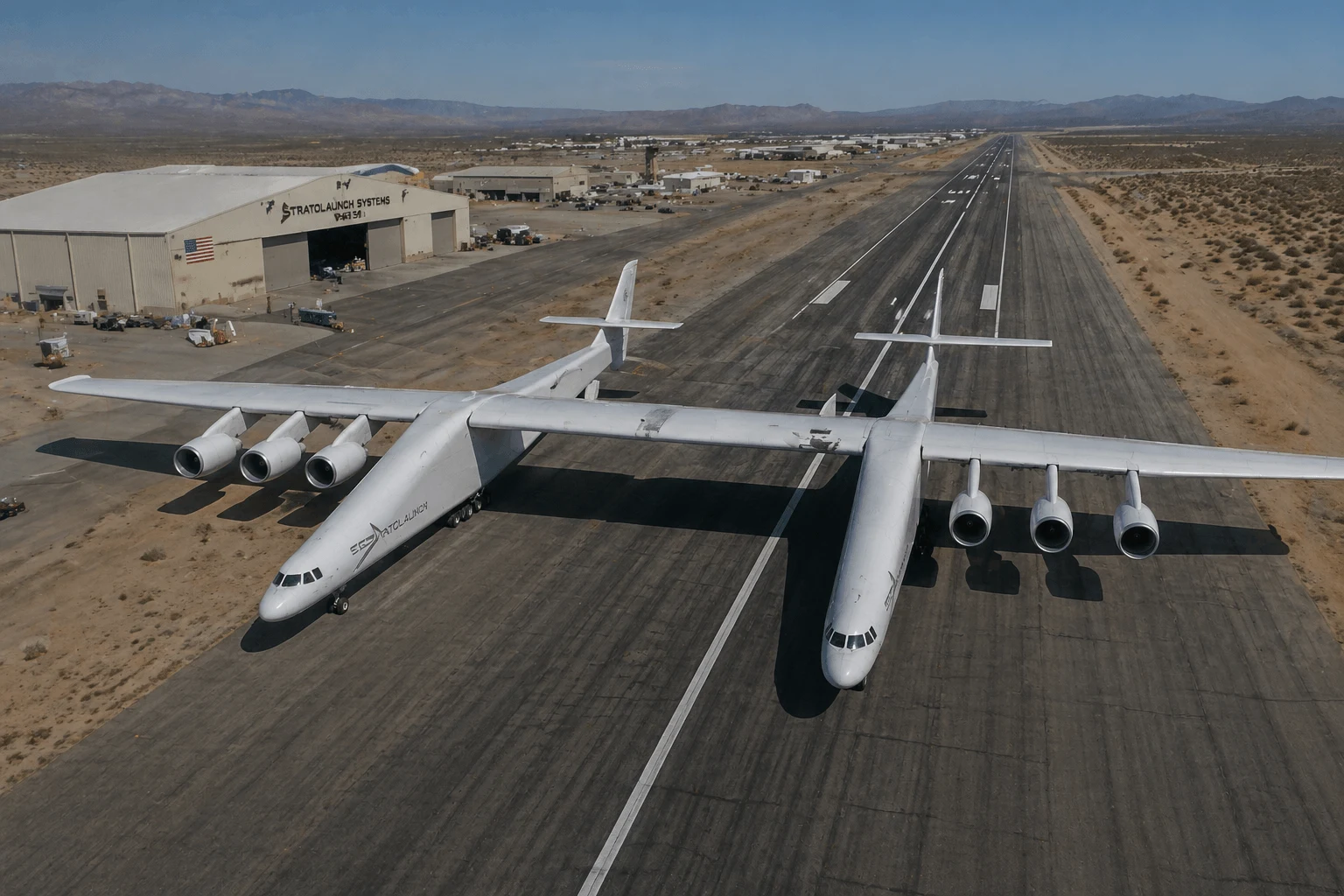 Stratolaunch Roc med dubbla flygkroppar